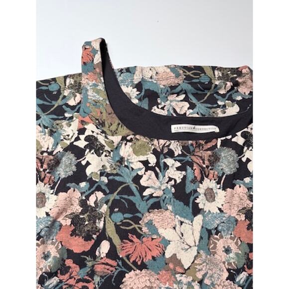 Peruvian Connection Floral Sleeveless Midi Dress Pima Cotton Modal Size Large - Picture 5 of 8